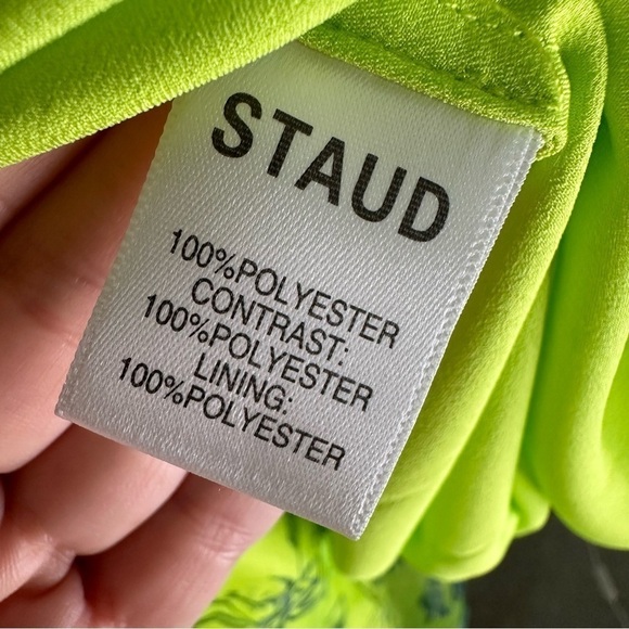 STAUD Neem Printed Georgette Maxi Dress In Green SZ XS - Picture 10 of 10